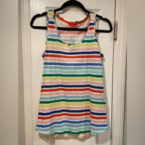 NWT Joules Size 4 Colorful Rainbow Stripe Cotton Scoop Neck Bunny Tank Top